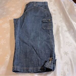 Lee Comfort Waistband Wide Leg Cropped Cargo Pants Stretch Sz 12 Gorgeous